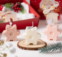 Usine en gros noël flocon de neige à la main personnalisé bloc de cire parfumée écologique bougies de cire de soja accessoires de fête vacances