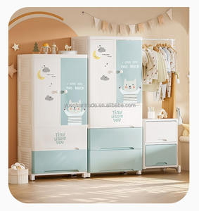 Großhandel China Factory Doppeltür Kinder Lagers chrank Baby Schrank Schlafzimmer möbel Kunststoff Baby Kleider schrank - Product Image 5