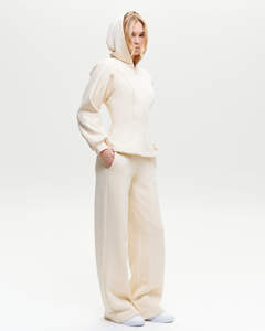 定制徽标冬季高品质 100% 棉两件套连帽衫长裤健身运动街头服饰连帽衫运动衫套装女式 - Product Image 4