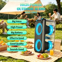Altavoz NDR-2066 de nuevo diseño, altavoz portátil tipo boombox, reproductor de audio, altavoz Bluetooth grande para fiestas de 60W con ecualizador.