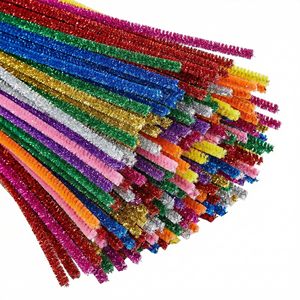 Sparkling Glitter Pipe Cleaners Metallic Shiny <b>for</b> Party Decor 5 Dazzling Colors 100pcs - Product Image 1