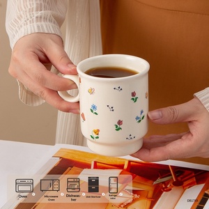 Customized Classic High-temperature Resistant Porcelain Mug Handle Microwave Safe Cartoon Pattern Office Coffee <b>Cup</b> Gift Item - Product Image 3