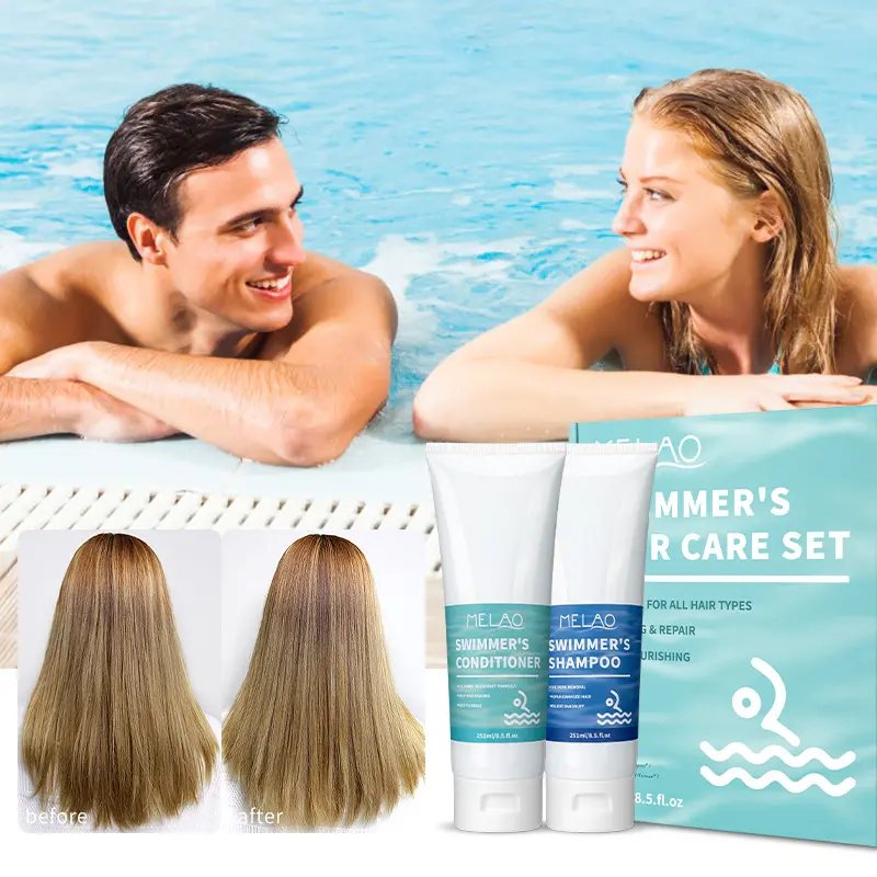 Schwimmer Anti-Haarausfall-Shampoo und Conditioner-Set feuchtigkeitsspendendes Glanz-Wiederherstellungs-Haarpflege verhindert schützt Haarverfärbung