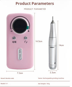 Nouvelle perceuse à ongles électrique portable rechargeable V1, vitesse puissante 45000 tours par minute, 45000 tr/min - Product Image 5