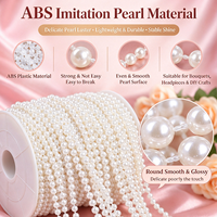 Chaîne de perles artificielles de 6 mm, garniture décorative, guirlande artisanale DIY, arrangement floral de mariage, perles en fil de coton