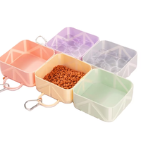 Bol de voyage pliable en silicone personnalisé pour animaux de compagnie, plat de nourriture portable et pliable pour chien, distributeur de nourriture en silicone de qualité alimentaire pour l'extérieur