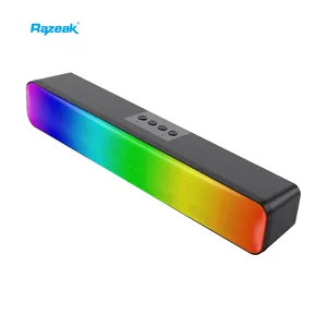 도매 RGB 컴퓨터 사운드 바 HiFi 스테레오 사운드 BT 5.0 3.5mm Aux-in 플러그 휴대용 무선 데스크탑 스피커 PC TV 극장