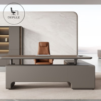 Vente d'usine : Bureau de direction en L de style moderne, bureau de patron de luxe, bureau de PDG en bois à Foshan