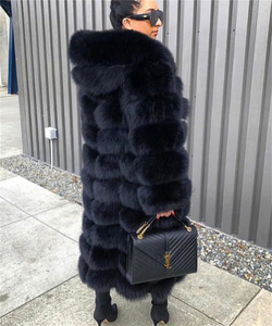 Chaqueta Larga de Piel Sintética para Mujer, Diseño a Cuadros, Teñido Liso, con Capucha, Estilo Burbuja, Personalizable, al por Mayor - Product Image 4