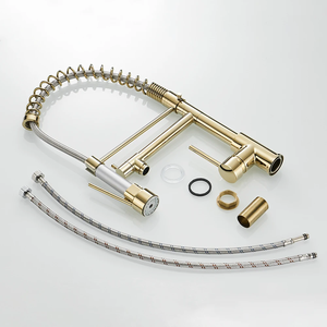 Brass mùa xuân Chrome vòi nước nhà bếp với kéo ra phun xoay 360 độ 1 lỗ 1 xử lý Mixer nước TAP với 2 vòi - Product Image 6