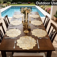 Vente directe d'usine, set de table en PVC durable, antidérapant, en forme de fleur, facile à nettoyer, pour la décoration de la maison et les fêtes