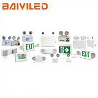 Signalisation de sortie LED à 4 lampes rechargeable au lithium étanche IP65, éclairage de secours