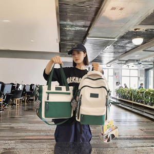 Large Capacity Retro Student <b>Backpack</b> Waterproof Nylon <b>Simple</b> Design Fashion High School Junior School Bag Ins Unisex Polyester - Product Image 3