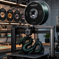 Filamen PLA Sutra Dua Warna Hitam Hijau 1.75mm Magic Two-tone Coextruded Filamen Printer 3D Berkilau 1kg Bahan Cetak FDM