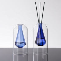Diffuseur de parfum créatif style INS pour la maison, bouteille en verre double couche pour huiles essentielles, vase diffuseur en verre pour aromathérapie