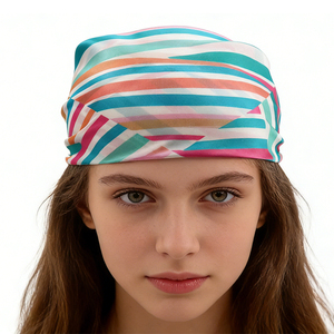 Bandana en Chiffon de Haute Qualité, Impression Double Face, 55*55cm, Design Personnalisé, Écharpes Multicolores Brillantes pour Femmes - Product Image 1