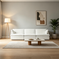 Canapé modulaire 3 pièces haut de gamme moderne de luxe avec accoudoirs à rail, sur mesure OEM/ODM, pour salon et usage commercial