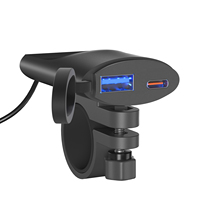 Chargeur de téléphone intelligent pour moto avec charge rapide PD USB-C, interrupteur intelligent intégré et garantie d'un an