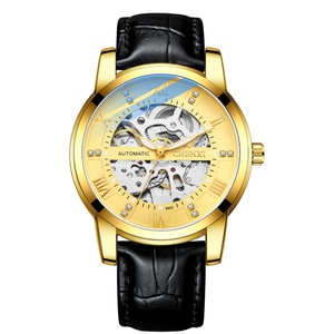 Reloj Mecánico CHENXI 8802 para Hombre, Correa de Cuero, Caja de Aleación, Cristal, Resistente al Agua 3BAR, Lujoso, de Negocios, Moda, Popular - Product Image 1