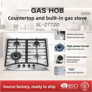 Cuisinière à gaz encastrable double usage en acier inoxydable à quatre brûleurs, économe en énergie, pour la maison et l'extérieur - Product Image 2