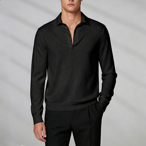 Custom Design OEM&ODM Men Long Sleeve Knitwear <b>Polo</b> <b>Neck</b> Anti-Wrinkle Winter Clean Fit High Quality <b>Sweater</b> - Product Image 4