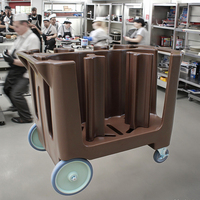 Haute qualité réglable en plastique PE plaque Dolly plat Caddy chariot chariot Durable Restaurant cantine fournitures chariot