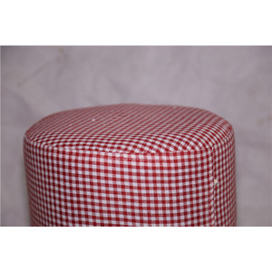 Red And White Checkered <b>Stool</b> Solid Wood 30x30x30 Cm Soft <b>Seat</b> Home Ottoman Rustic Design - Product Image 2
