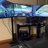 Simulateur de conduite à 3 écrans avec plate-forme de mouvement 6 DOF Cylindre électrique D-box Motion Set Simulator Cockpit