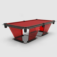 Table de billard en verre de luxe professionnelle de haute qualité 7Ft 8Ft 9Ft Home Pool 9 Ball Table avec poche en plastique