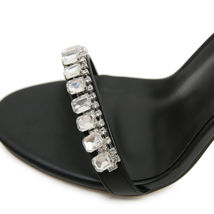 Soldes Exceptionnelles 2024 : Nouvelles Sandales Habillées à Talon Aiguille Ultra-Haut, Bout Ouvert, Ornées de Strass Brillants et de Lanières Horizontales - Product Image 5