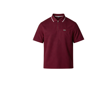 Polo unisexe à manches courtes avec col zippé et poche poitrine - Product Image 4