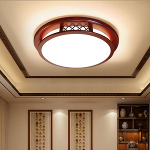 Plafonnier chinois de style antique en bois massif rectangulaire pour salon, salle d'étude, salle à manger, chambre à coucher - Product Image 3