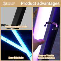 Arche de mariage moderne au design créatif, tunnel lumineux LED, cadre en métal géométrique, éclairage néon RGB, toile de fond pour mariage