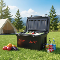 Glacière à roulettes rotomoulée 65QT, robuste, à isolation thermique, design moderne et ludique, portable pour camping et vin
