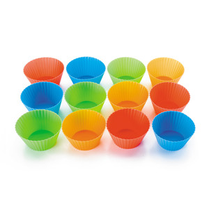 Stampi per Muffin in Silicone, Confezione da 12, Colori Assortiti, Utensili per Dolci - Product Image 1