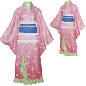 Kimono <span class=keywords><strong>Rosa</strong></span> con Estampado Floral para Mujer, Disfraz de Cosplay de Halloween, Conjunto Completo, Vestido de Fiesta Temática de Sakura de Halloween - Product Image 5