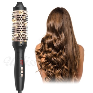 New Trending Hair Curling Iron Straightener Brush for Home Salon Use Thermal <b>Heated</b> Hot Round Brush - Product Image 4