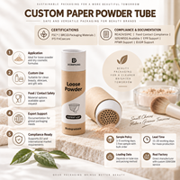 Tube en papier kraft biodégradable sur mesure, avec tamis, pour poudre libre, cylindre cosmétique, shaker, fabrication directe d'usine, pour OEM
