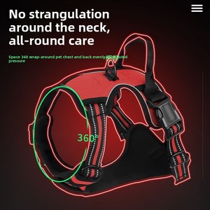 Explosion-Proof Eco-friendly Vest Style Reflective Nylon Pet <strong>Harness</strong> for Large <strong>Dogs</strong> Solid Pattern Ribbon Leash Set for - Product Image 2