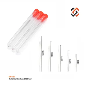 5PCS Big Eye Cong Mở Thép Không Gỉ Beading Needles Cho Hạt Ngọc Trai Threading Chuỗi Làm Ra Đồ Trang Sức Vòng Đeo Tay Tự Làm Nguồn Cung Cấp