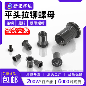 Tuerca Remachable de Cabeza Plana Xin Honghuida M3 M4 M5 M10 M12 de Acero al Carbono con Rosca Interna y Orificio Pasante, Recubierta de Zinc Negro - Product Image 4