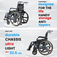 Fauteuil roulant manuel actif KSM-201Plus Comfort Plus avec construction durable pour un usage quotidien Fauteuil roulant prix d'usine