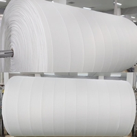 Rollo Jumbo de Tela No Tejida Spunlace 100% Algodón, Altamente Absorbente, 30gsm-270gsm, Personalizable, para Materia Prima de Productos de Cuidado Personal