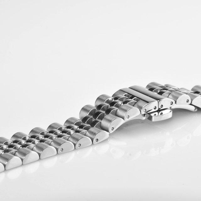 Stainless Steel Band 20mm 18mm Strap Butterfly Buckle Custom Straight End Curved for Watch Accessories Brushed Finish