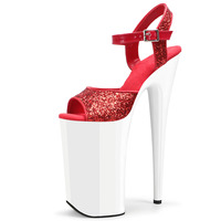 Sandales à plateforme pour femme, talons très fins, bout ouvert, 26 cm, élégantes, sexy, fétichistes, pour danseuse exotique, défilé de mode, reine du podium