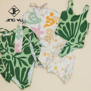 Vêtements de bain pour enfants recyclés et durables en gros, vêtements de bain imprimés sur mesure, tissu de vêtements de bain à motif hawaïen, vêtements de bain pour filles - Product Image 5