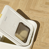 Bac à litière pour chat couvert avec couvercle rabattable, bac à litière fermé facile à nettoyer pour chats d'intérieur