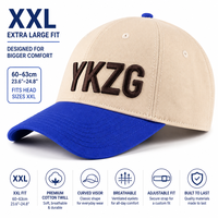 Casquette de baseball XXL en sergé 100% coton, calotte profonde 68 cm, style Dad Hat surdimensionné, broderie personnalisée, unisexe, toutes saisons, faible MOQ