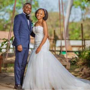 Factory Price Sexy Back Cutout Lace Fishtail Wedding Dresses - Product Image 2