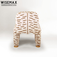 WISEMAX FURNITURE Mobilier d'hôtel moderne et minimaliste, chaise de salle à manger en bois massif avec dossier, chaise en tissu rembourrée créative